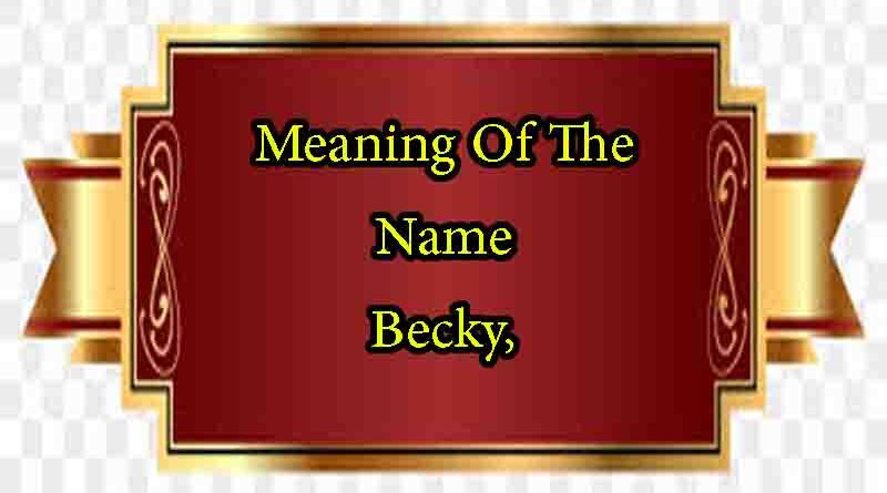 Meaning Of The Name Becky, Origin, Personality & Numerology